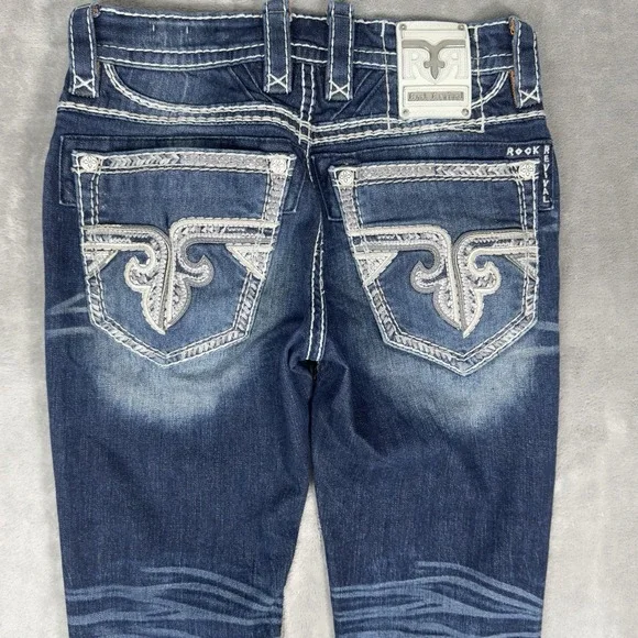 Rock Revival Jeans Mens 30 (Fits 31x29) Robin Straight Dark - Picture 10 of 16